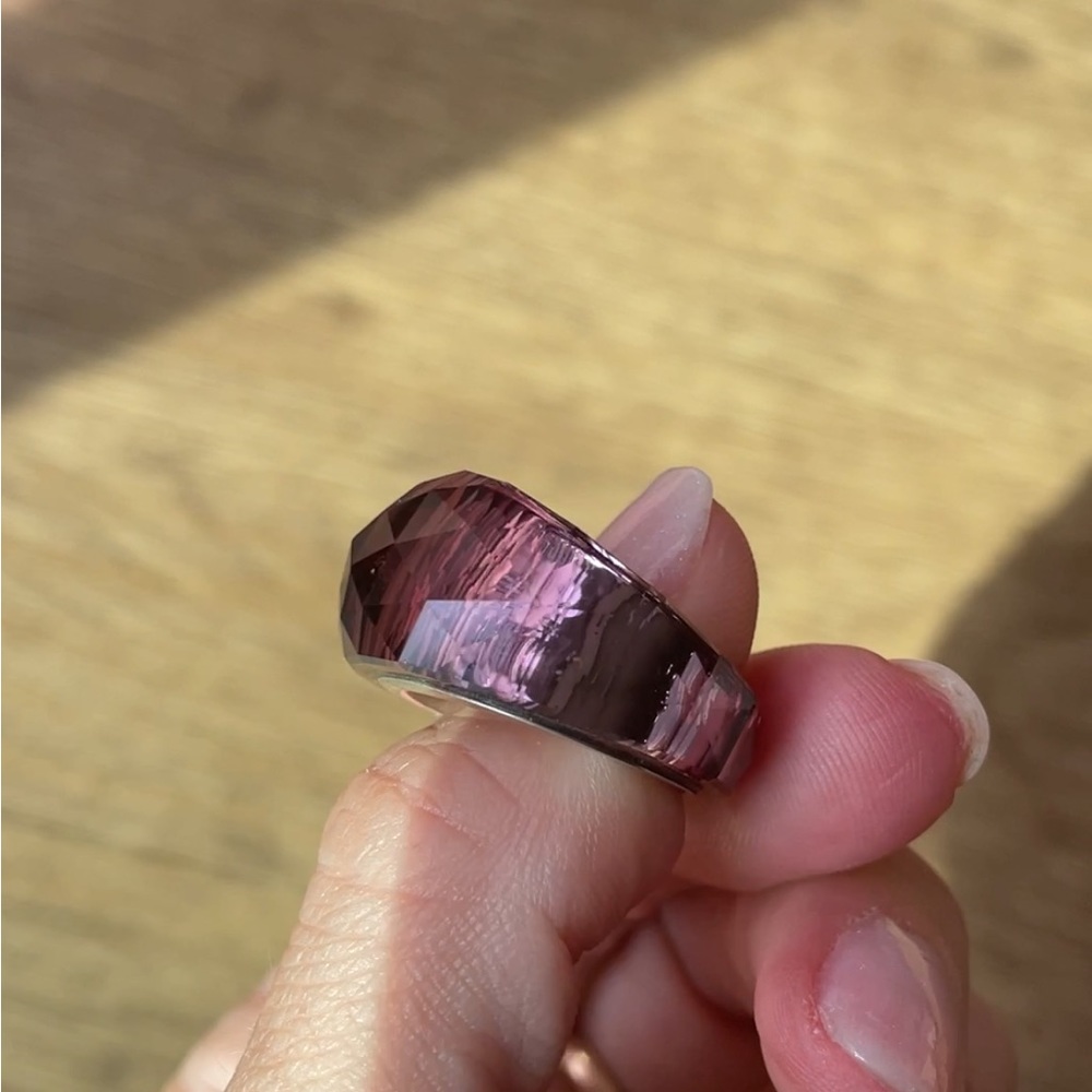 Swarovski Silver Plated Amethyst Crystal Ring - Picture 7 of 14